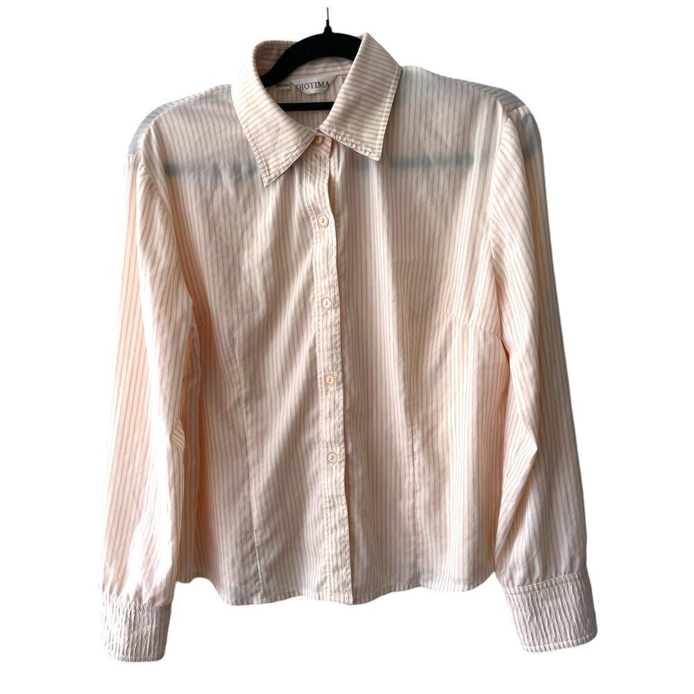 Diotima Glitter Sparkle Button Down Striped Pink size S 160/84A